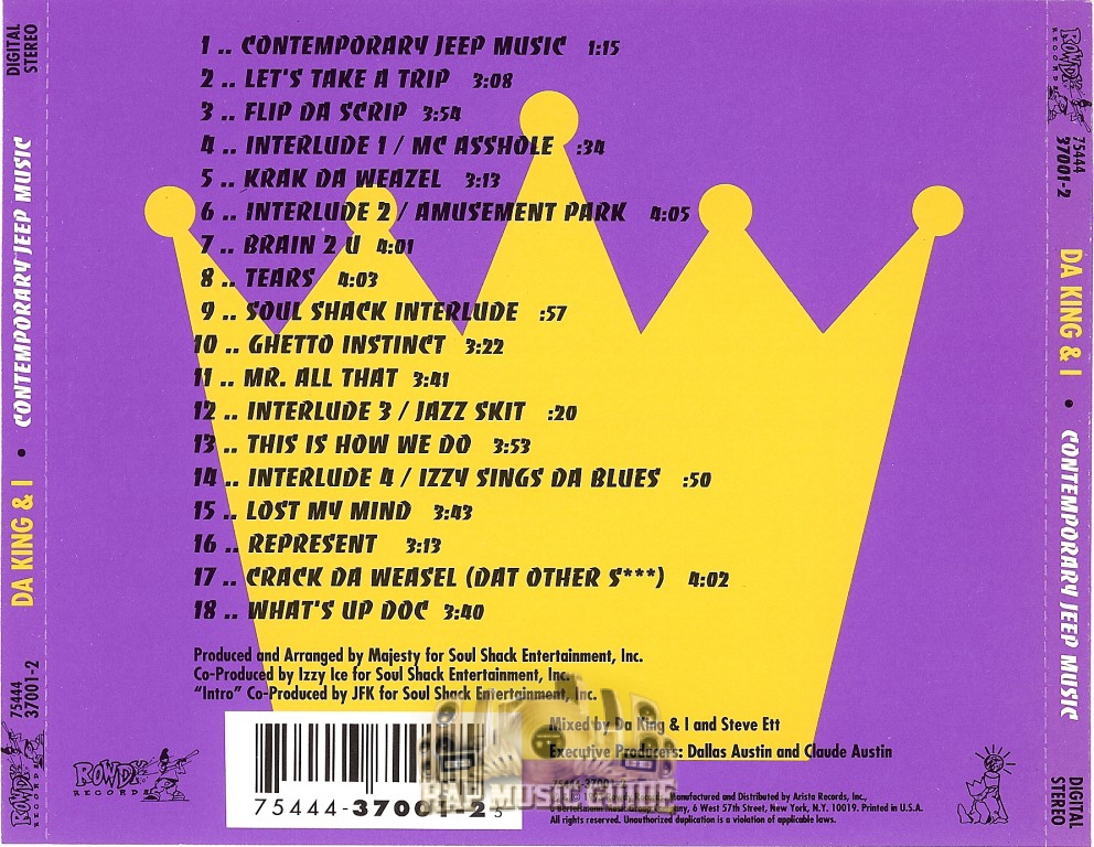 Da King & I - Contemporary Jeep Music: 1st Press. CD | Rap Music Guide